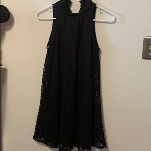 Black Lace High collar dress
